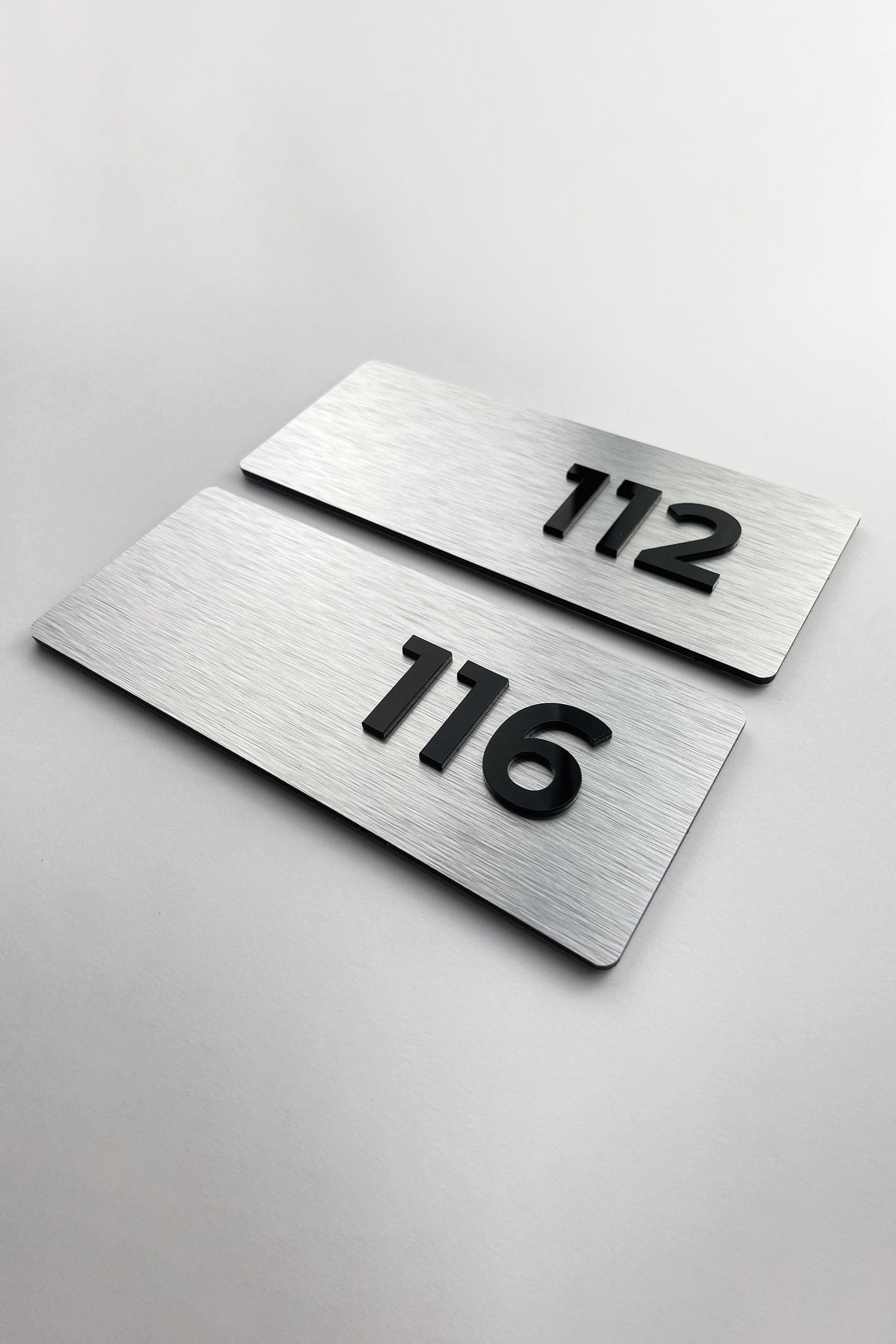 Modern apartment room number sign Classic Design by ALUMADESIGNCO featuring clean minimalist style and acrylic numbers, elegant door plaque for apartments and interiors