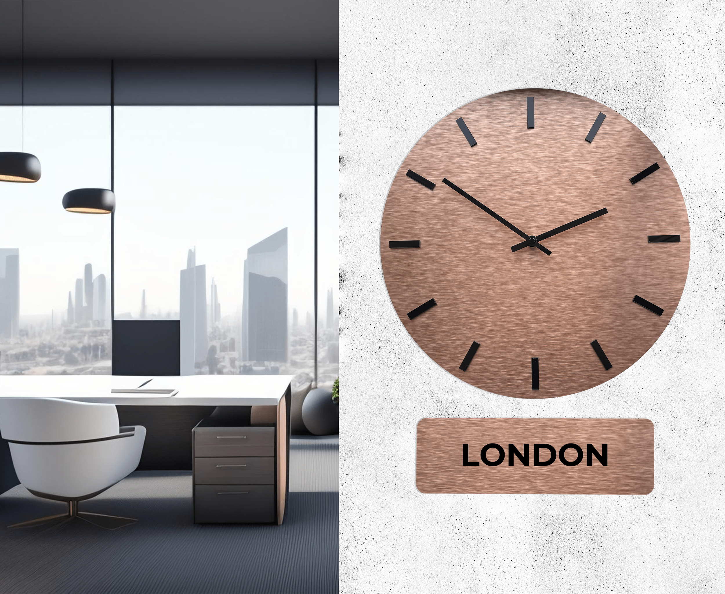 MODERN WORLD CLOCK SIGN - ALUMADESIGNCO Door Signs - Custom Door Signs For Business & Office