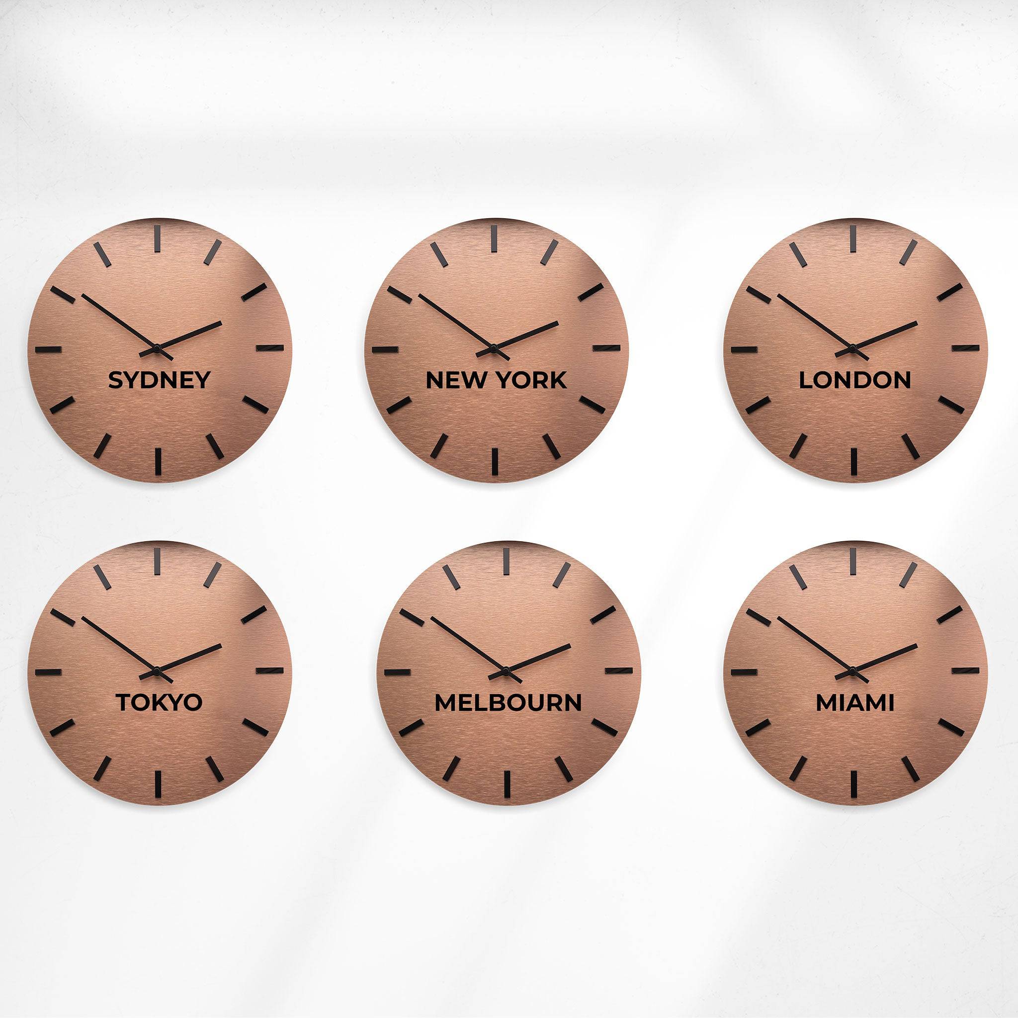 BRONZE "WORLD TIME ZONE CLOCK" - ALUMADESIGNCO Door Signs - Custom Door Signs For Business & Office