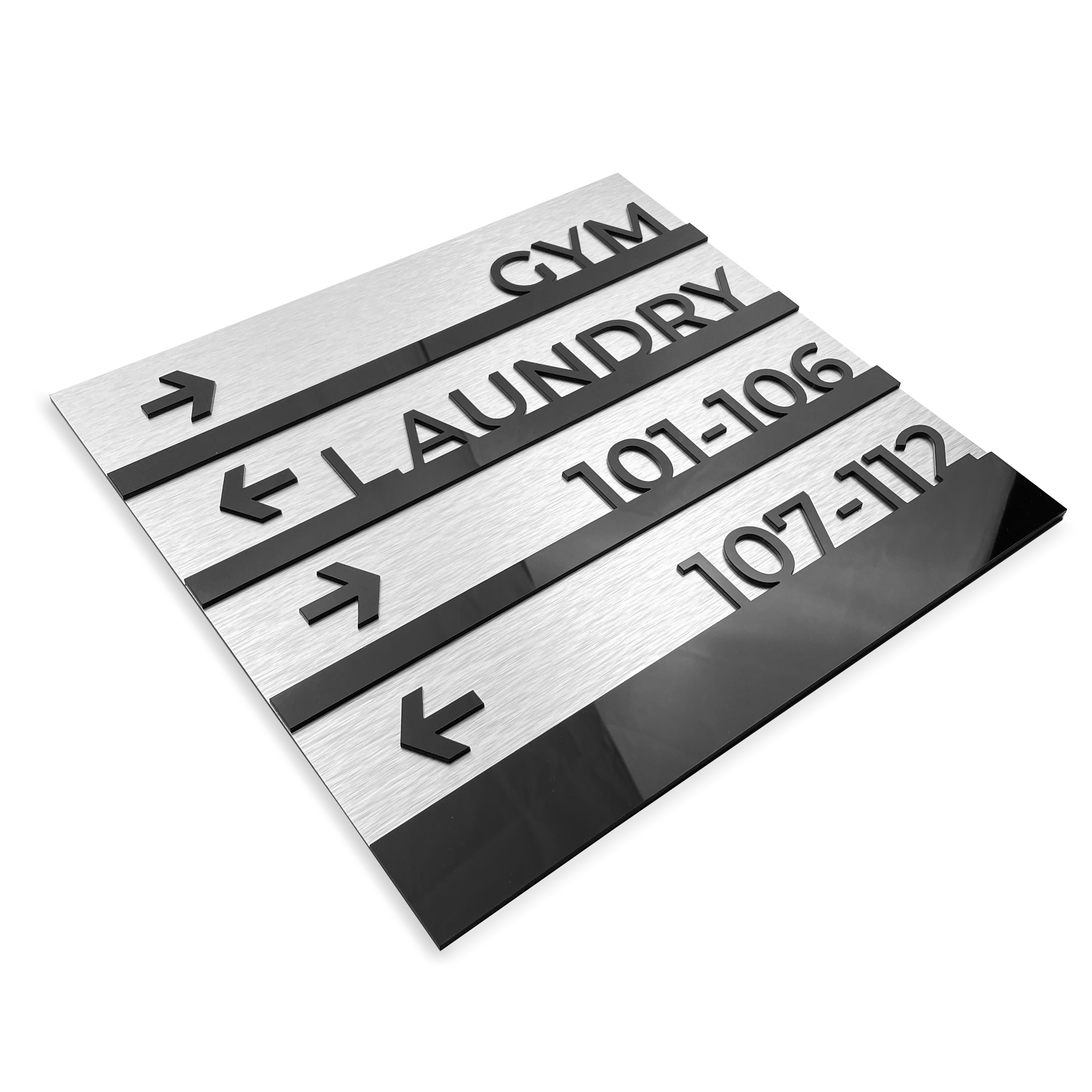Premium Wayfinding Sign: Wall Plaque — "Modern" Design - ALUMADESIGNCO Door Signs - Custom Door Signs For Business & Office