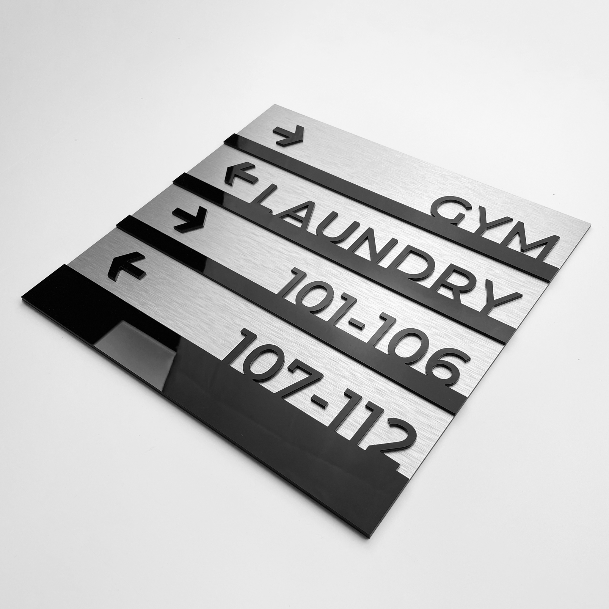 Premium Wayfinding Sign: Wall Plaque — "Modern" Design - ALUMADESIGNCO Door Signs - Custom Door Signs For Business & Office