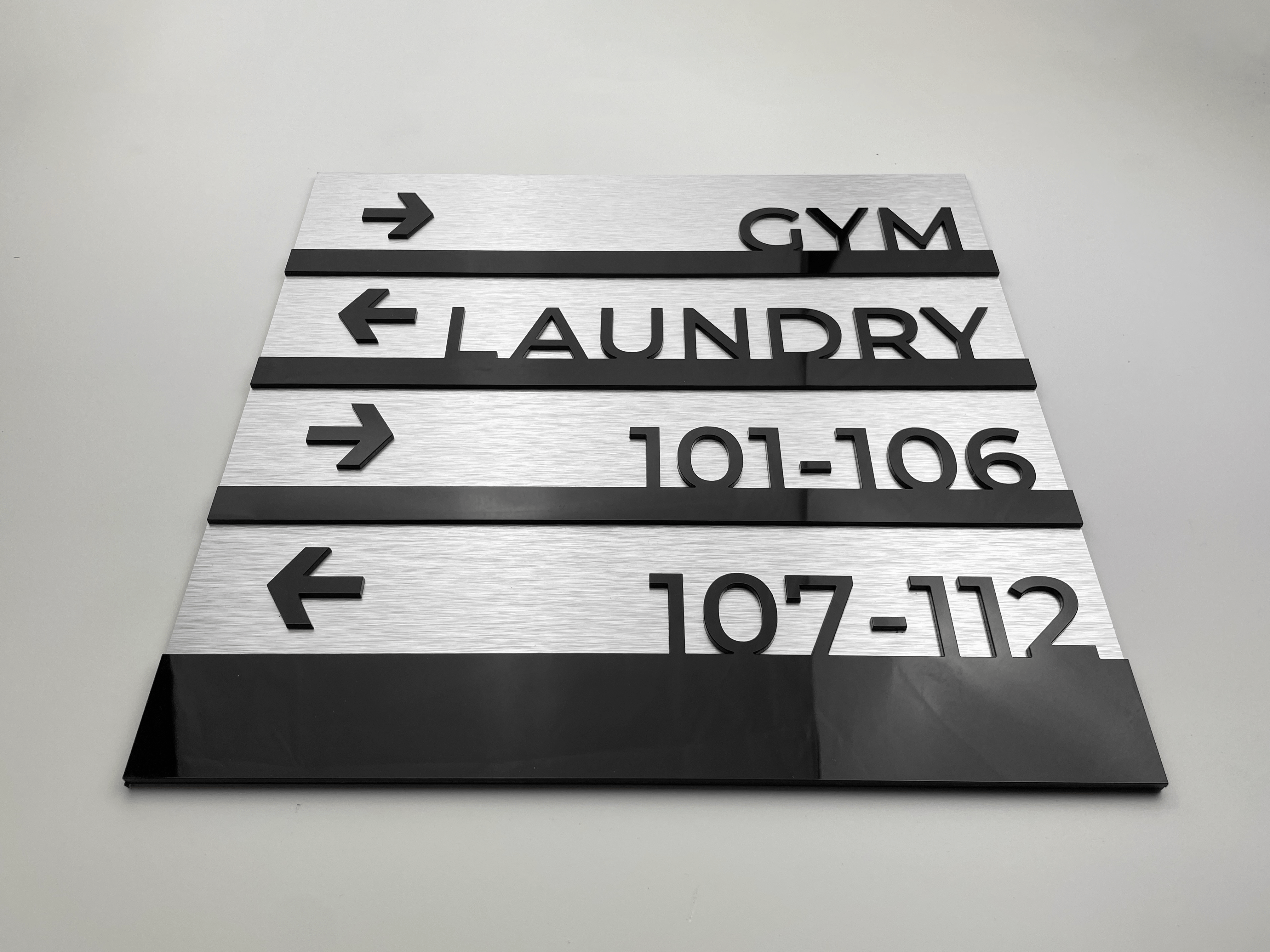 Premium Wayfinding Sign: Wall Plaque — "Modern" Design - ALUMADESIGNCO Door Signs - Custom Door Signs For Business & Office