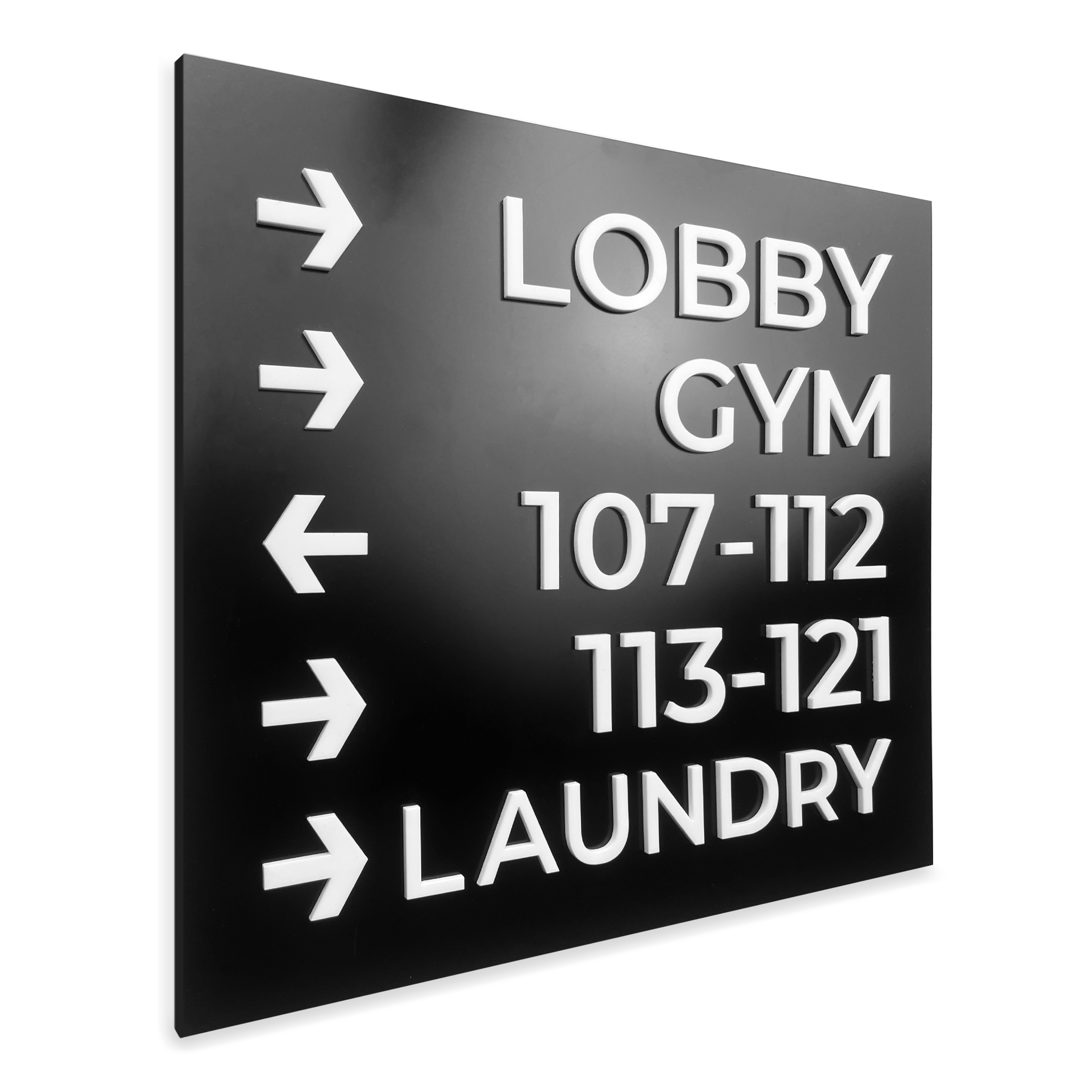 Wayfinding Sign:  Wall Plaque — "Modern" Design - ALUMADESIGNCO Door Signs - Custom Door Signs For Business & Office