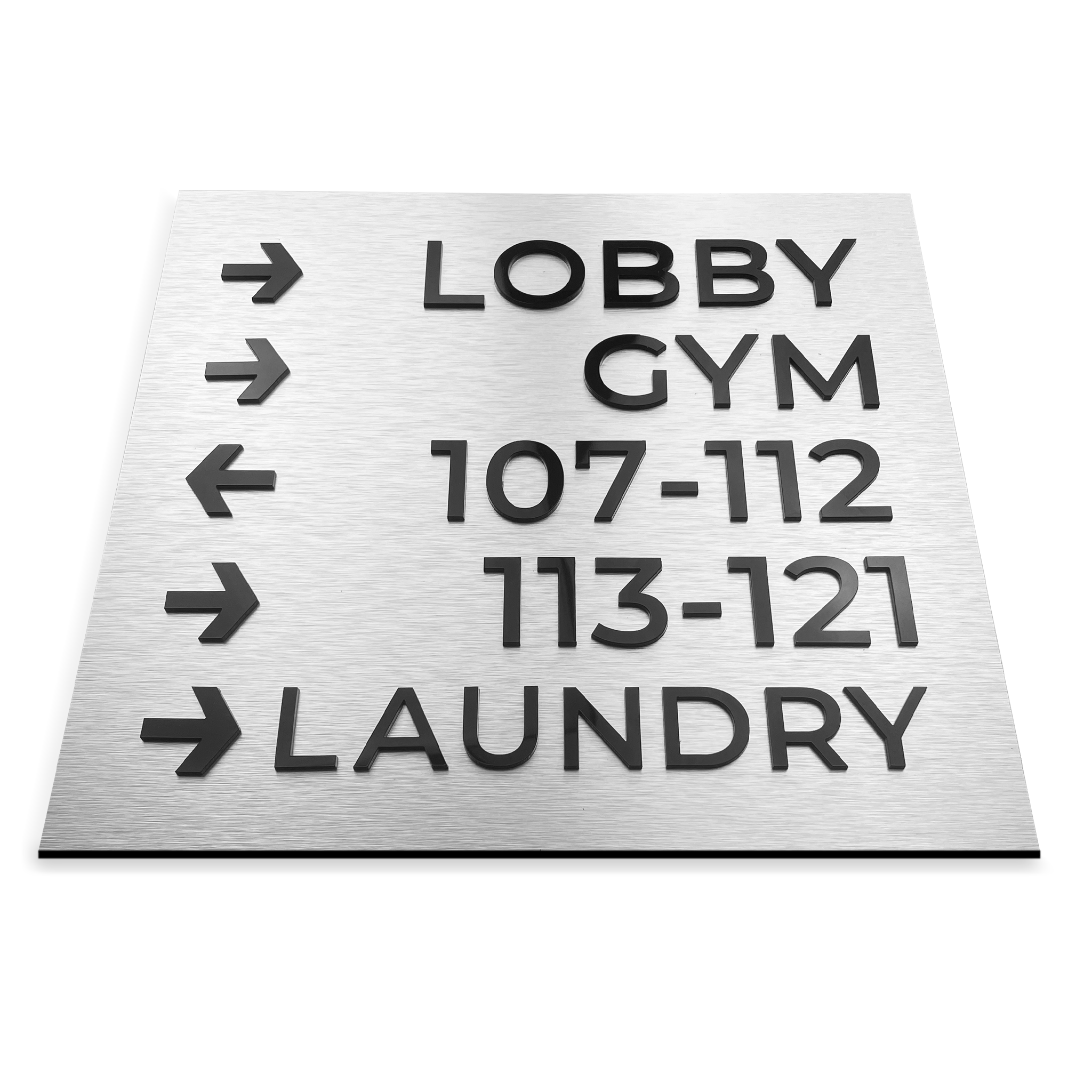 Wayfinding Sign: Aluminium and acrylic glass — "Standard" Design - ALUMADESIGNCO Door Signs - Custom Door Signs For Business & Office