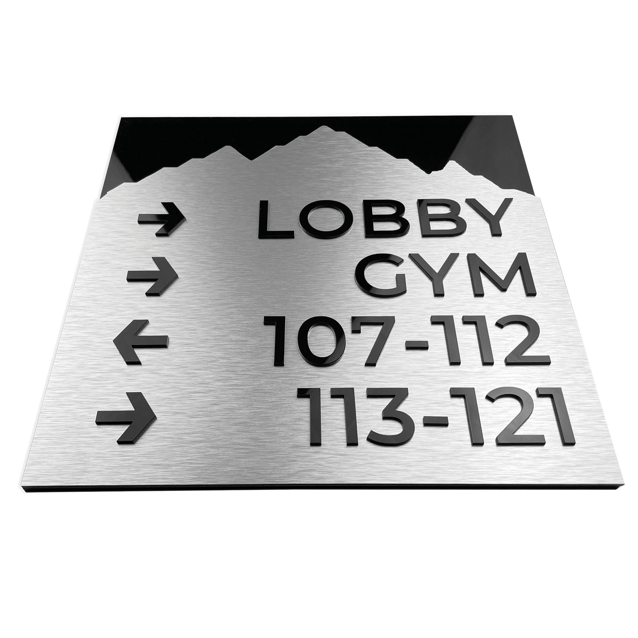 Outdoor installation of aluminium wayfinding sign with standard design guiding to parking