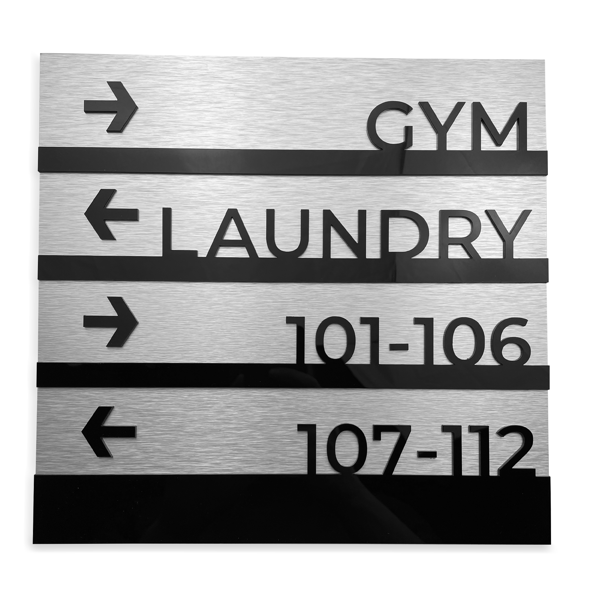 Premium Wayfinding Sign: Wall Plaque — "Modern" Design - ALUMADESIGNCO Door Signs - Custom Door Signs For Business & Office