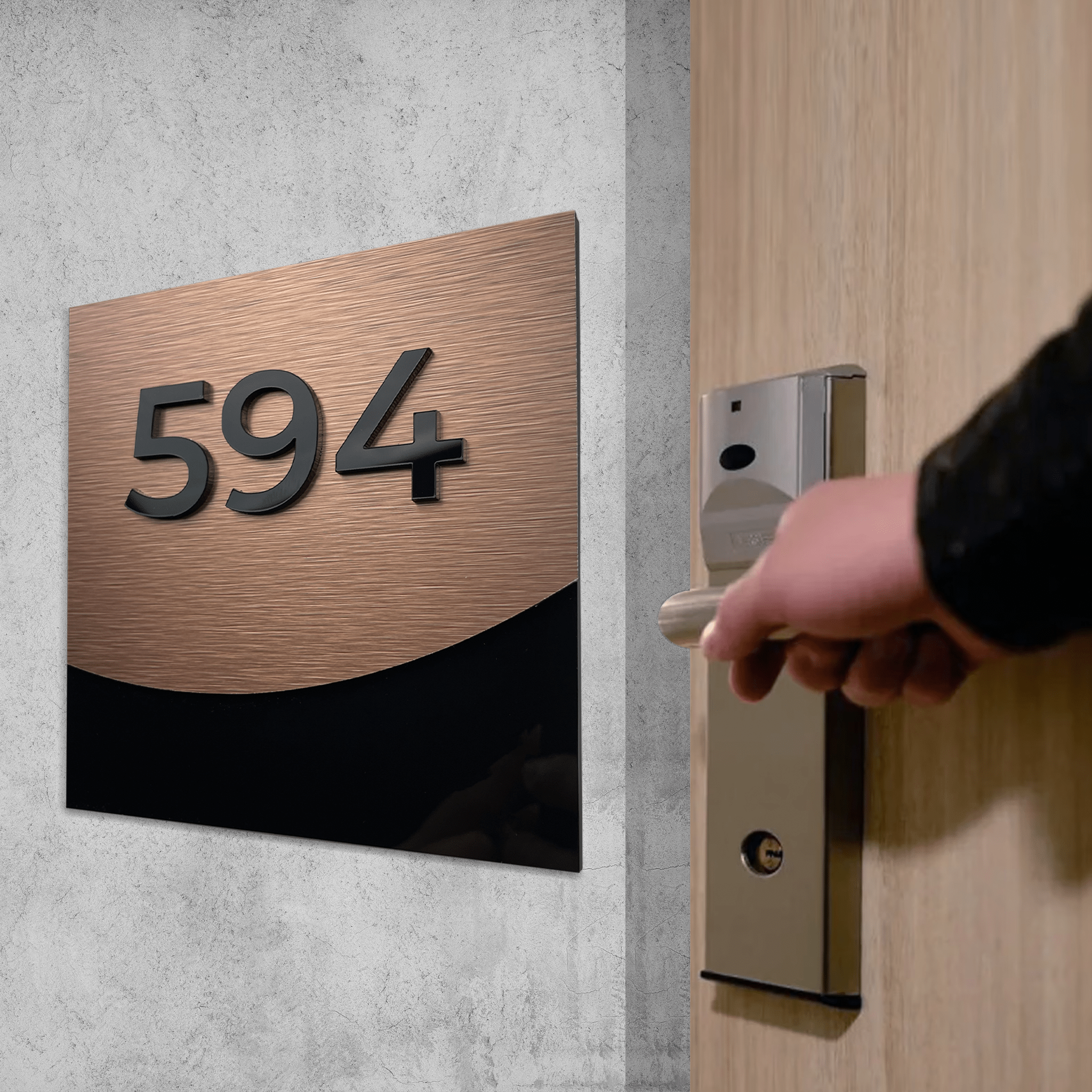 PREMIUM BRONZE HOTEL ROOM SIGN - ALUMADESIGNCO Door Signs - Custom Door Signs For Business & Office