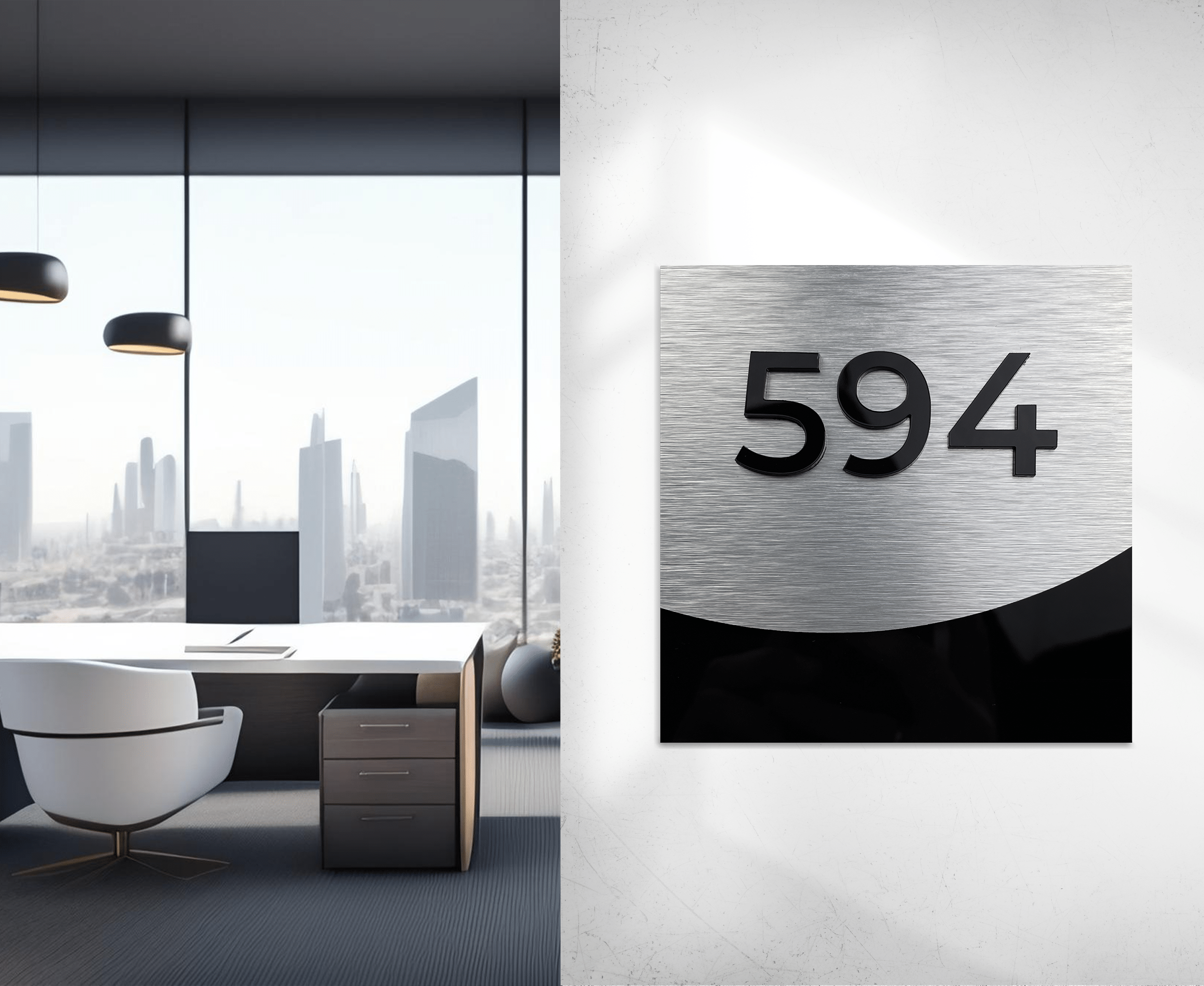 SILVER LUXURY HOTEL SIGN - ALUMADESIGNCO Door Signs - Custom Door Signs For Business & Office