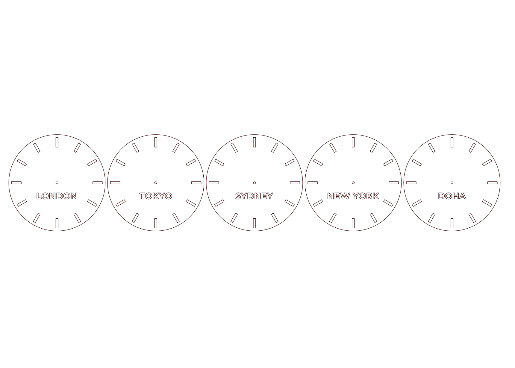 5 CUSTOM BRONZE CLOCKS - ALUMADESIGNCO Door Signs - Custom Door Signs For Business & Office