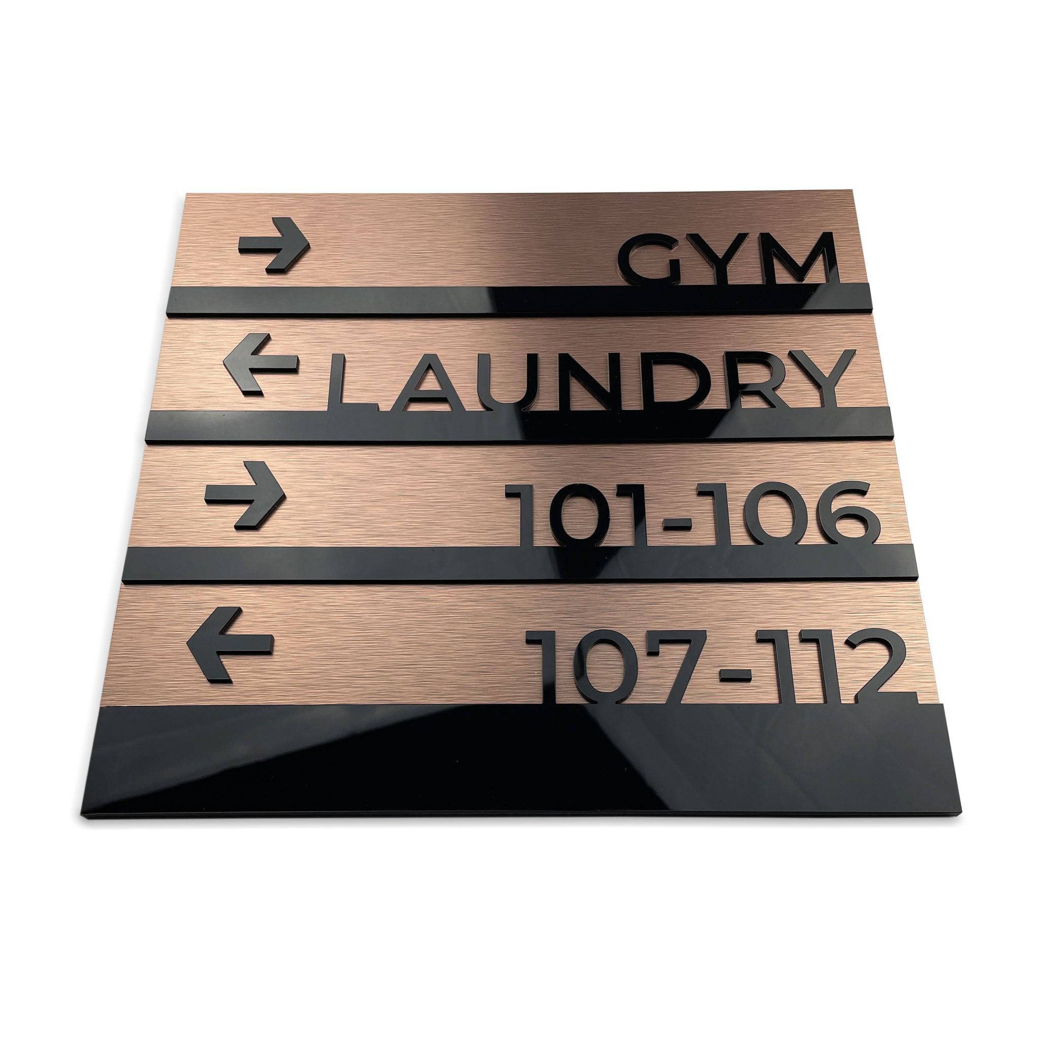 Premium Wayfinding Sign: Wall Plaque — " Bronze Modern" Design - ALUMADESIGNCO Door Signs - Custom Door Signs For Business & Office