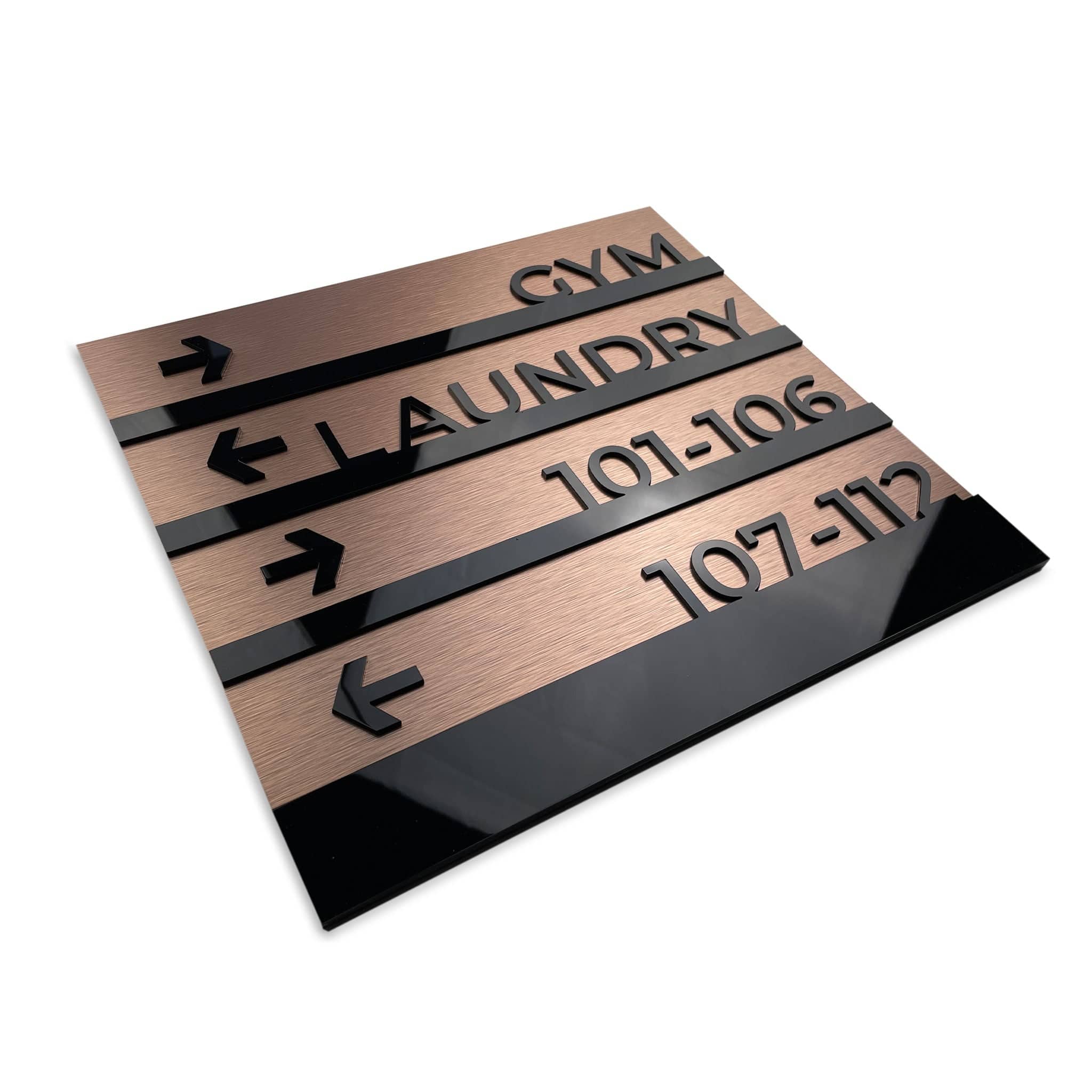 Premium Wayfinding Sign: Wall Plaque — " Bronze Modern" Design - ALUMADESIGNCO Door Signs - Custom Door Signs For Business & Office