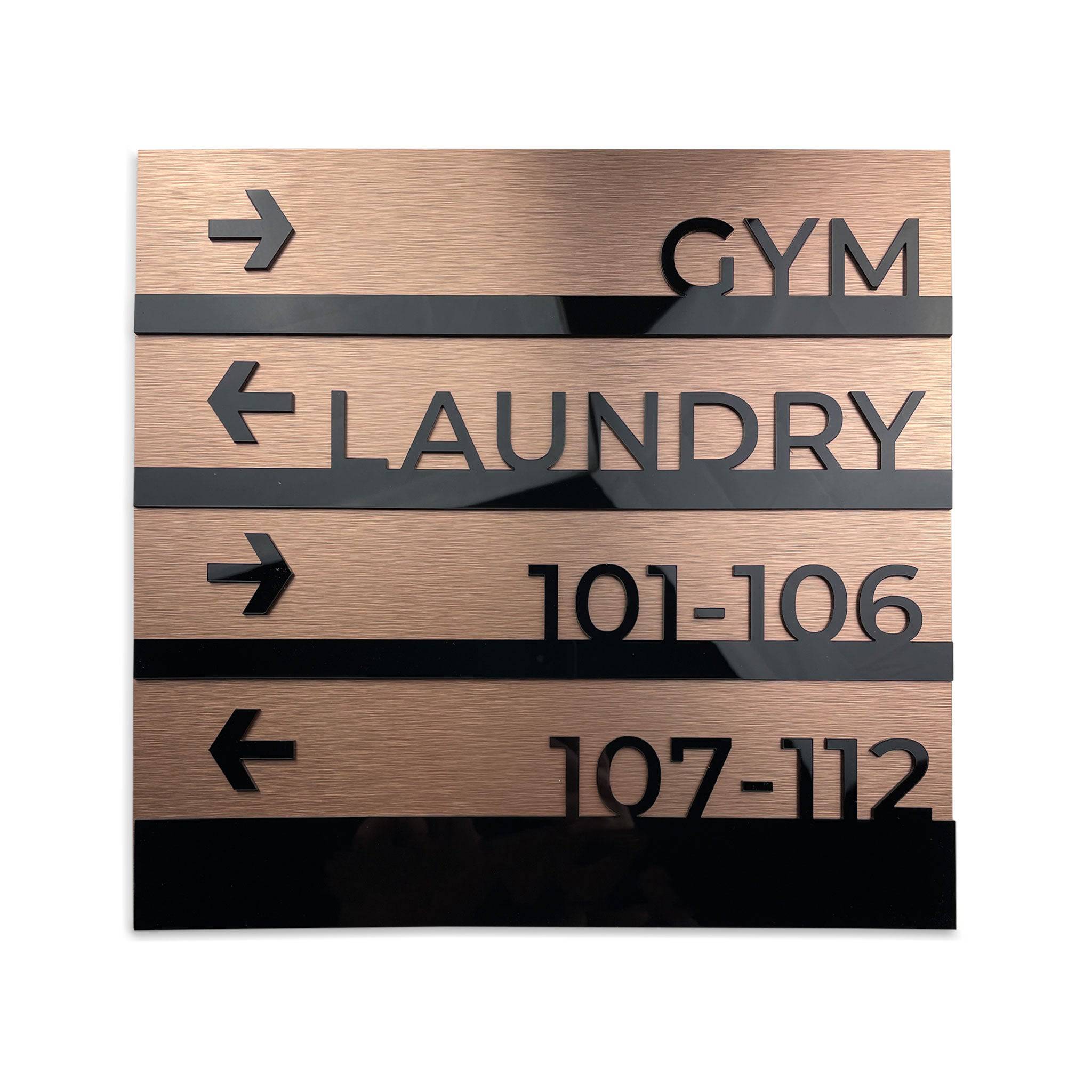 Premium Wayfinding Sign: Wall Plaque — " Bronze Modern" Design - ALUMADESIGNCO Door Signs - Custom Door Signs For Business & Office