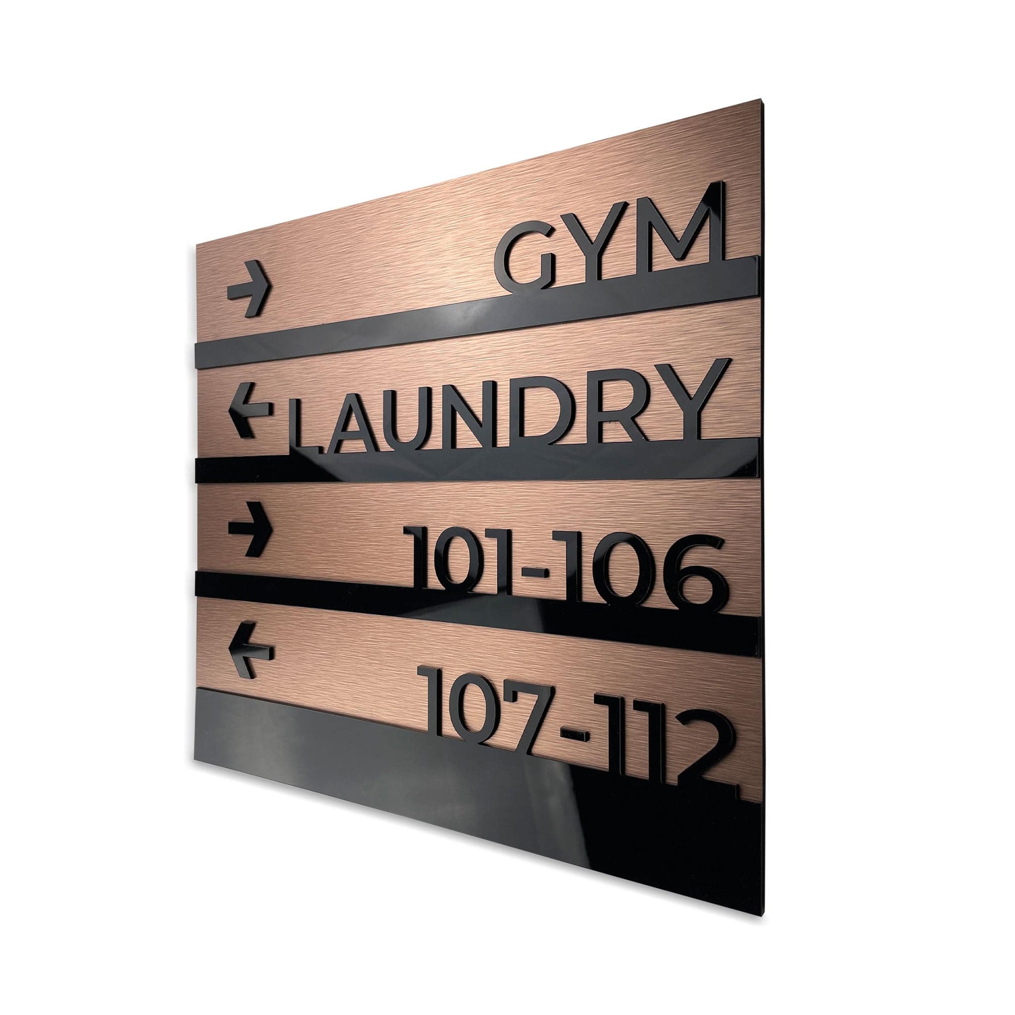 Premium Wayfinding Sign: Wall Plaque — " Bronze Modern" Design - ALUMADESIGNCO Door Signs - Custom Door Signs For Business & Office