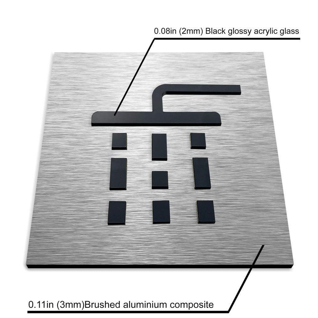 SHOWER ROOM DOOR SIGN - ALUMADESIGNCO Door Signs - Custom Door Signs For Business & Office