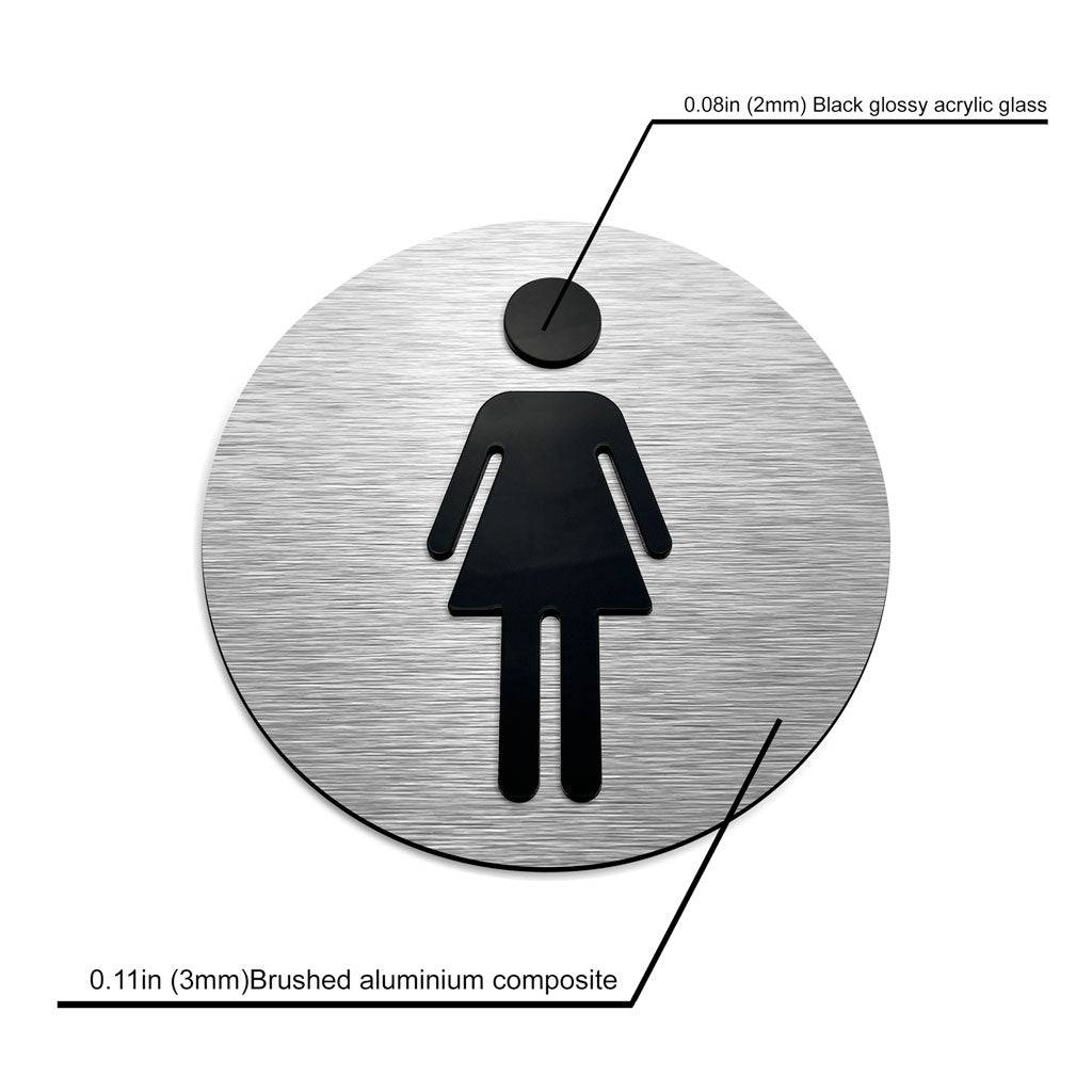 FEMALE BATHROOM SIGNAGE - ALUMADESIGNCO Door Signs - Custom Door Signs For Business & Office