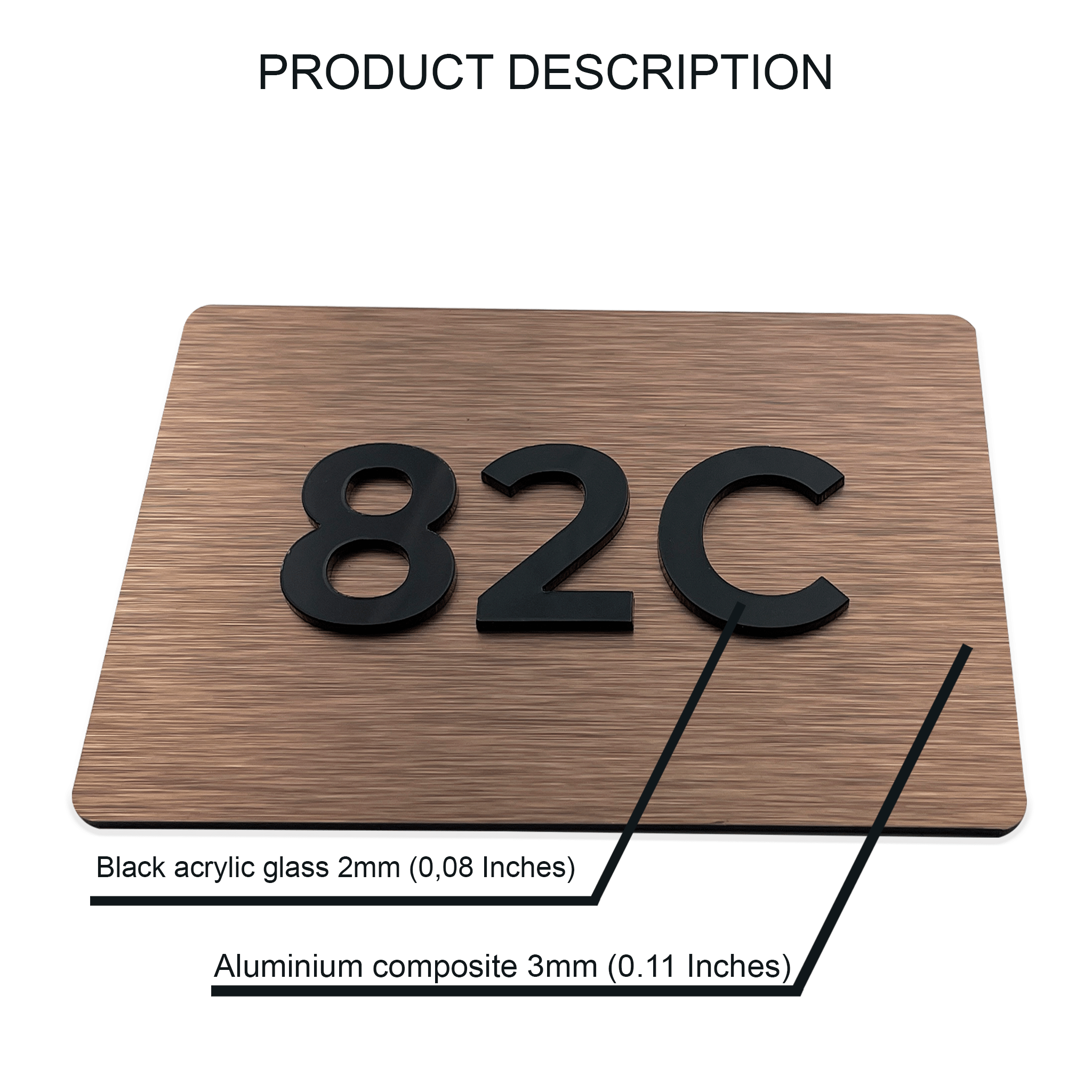BRONZE ROOM NUMBERS FOR DOORS - ALUMADESIGNCO Door Signs - Custom Door Signs For Business & Office