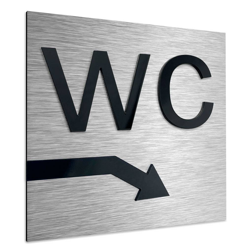 WC DOWN RIGHT SIGN - ALUMADESIGNCO Door Signs - Custom Door Signs For Business & Office