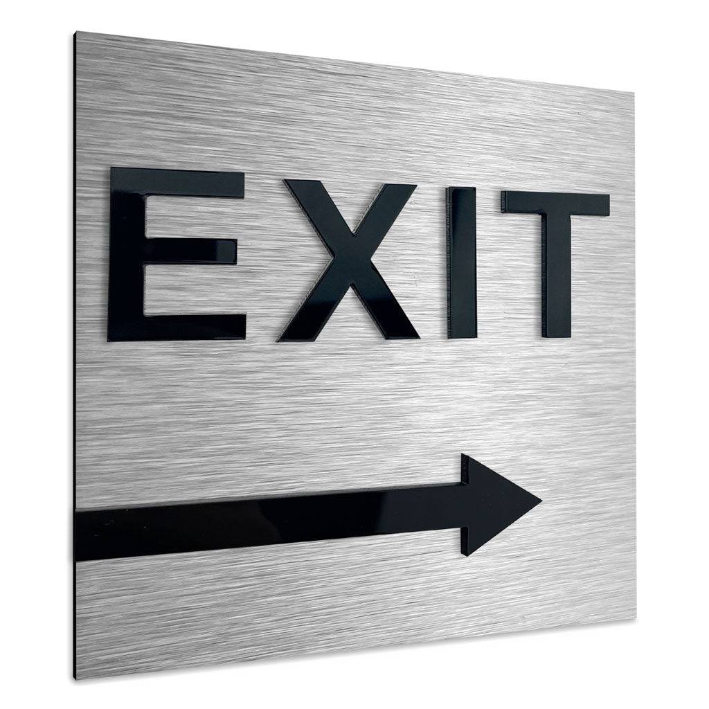 EXIT RIGHT ONLY SIGN - ALUMADESIGNCO Door Signs - Custom Door Signs For Business & Office
