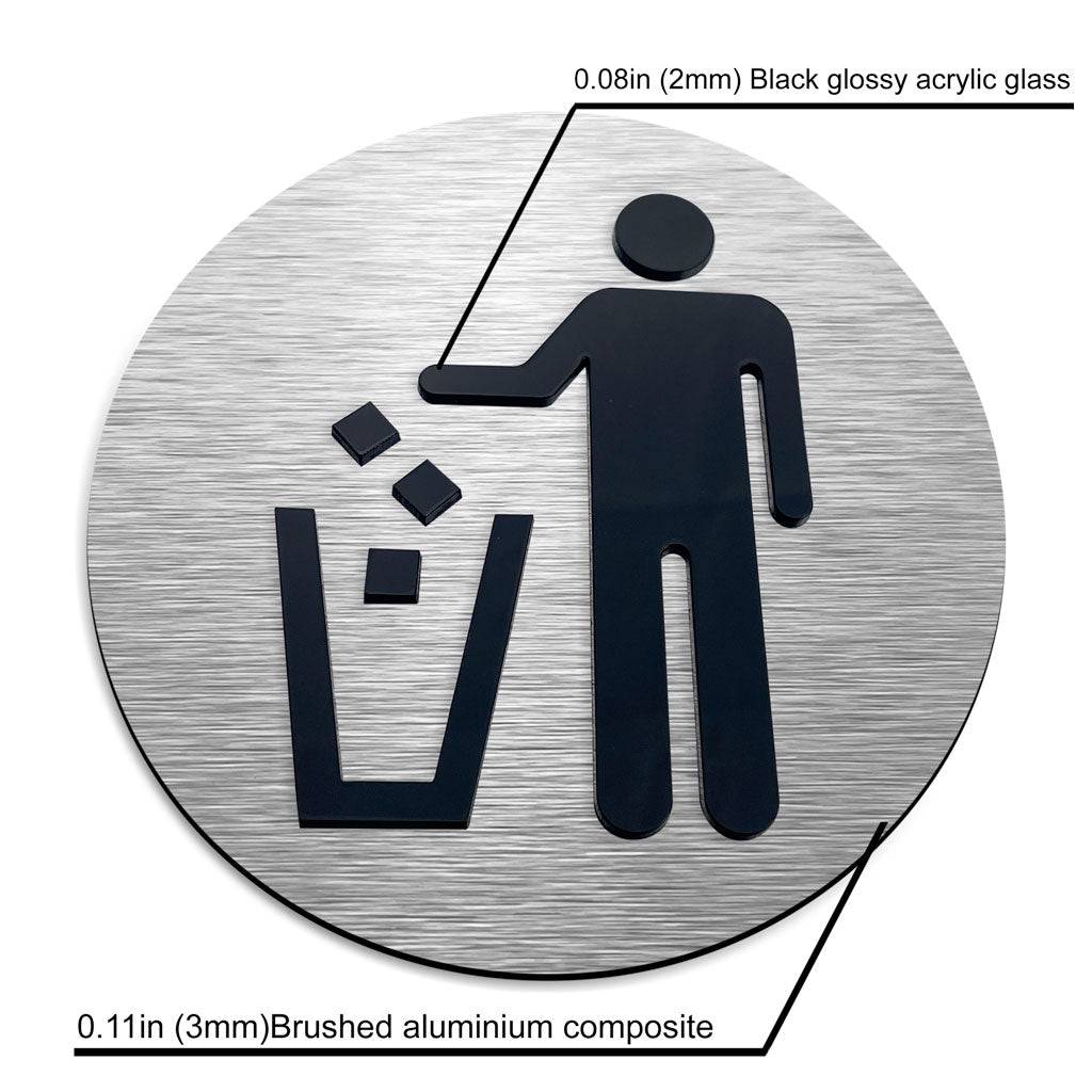 RECYCLING ONLY SIGN - ALUMADESIGNCO Door Signs - Custom Door Signs For Business & Office
