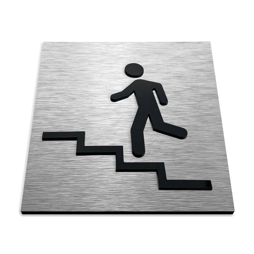 STAIR SIGN "UP LEFT" - ALUMADESIGNCO Door Signs - Custom Door Signs For Business & Office