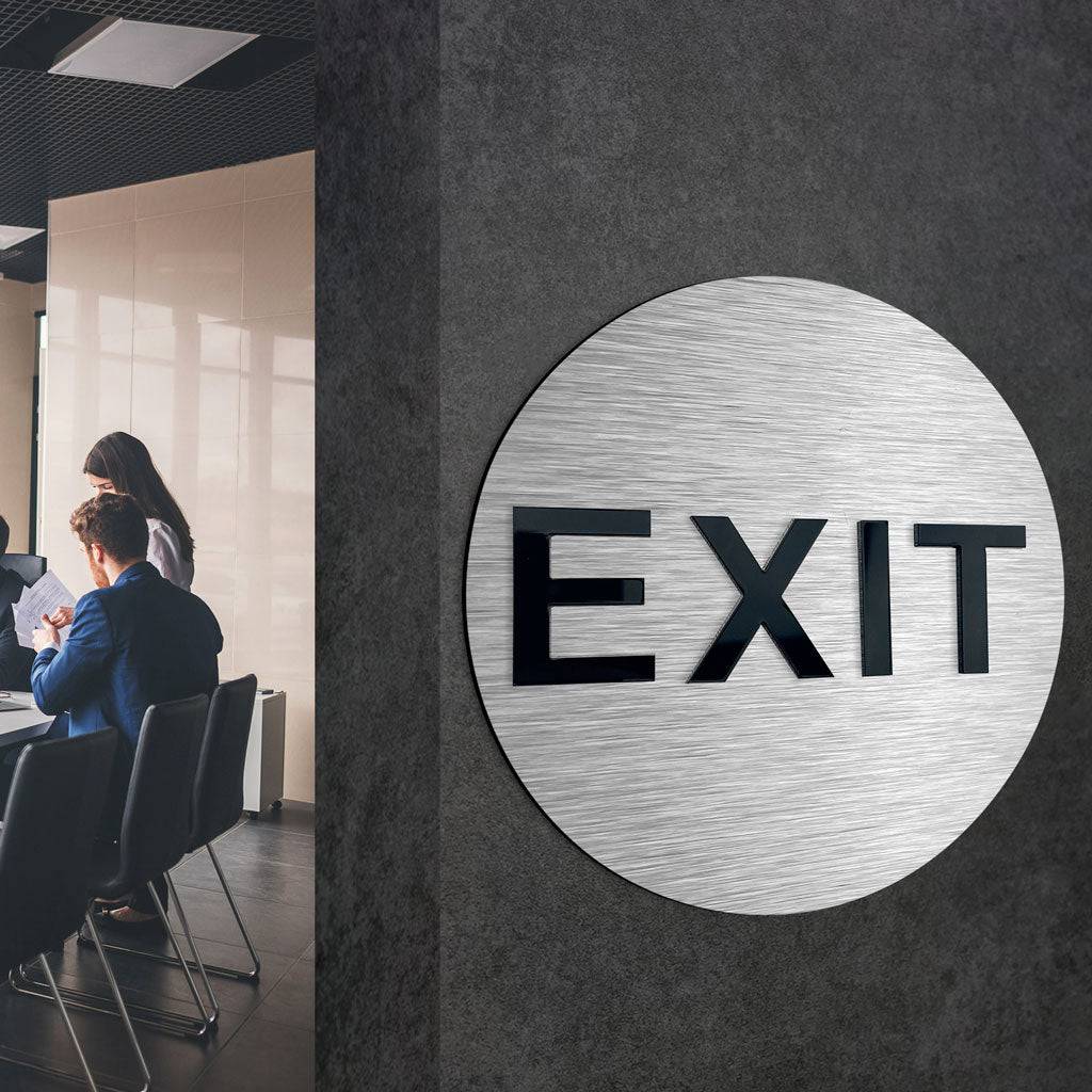 RESTAURANT EXIT SIGN - ALUMADESIGNCO Door Signs - Custom Door Signs For Business & Office