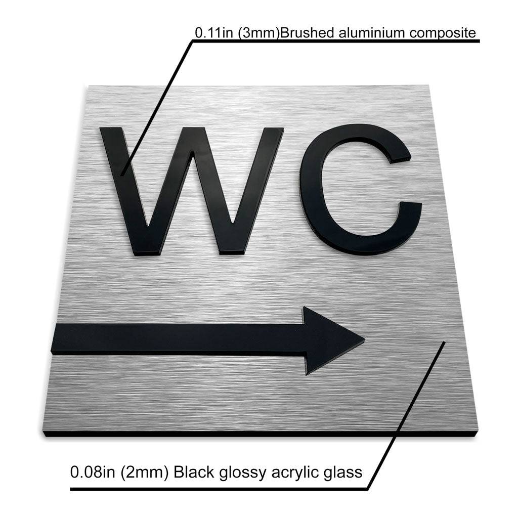 WC RIGHT SIGN - ALUMADESIGNCO Door Signs - Custom Door Signs For Business & Office