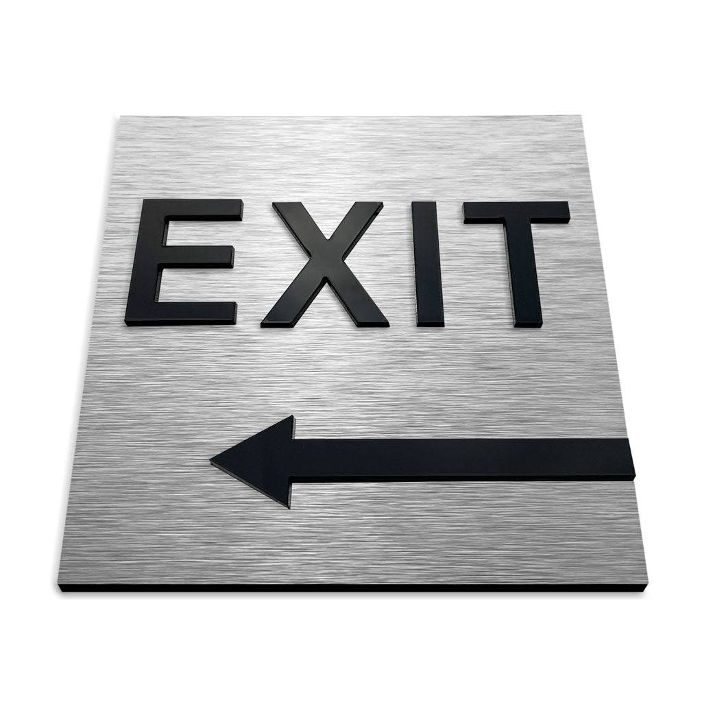 EXIT LEFT ONLY SIGN - ALUMADESIGNCO Door Signs - Custom Door Signs For Business & Office