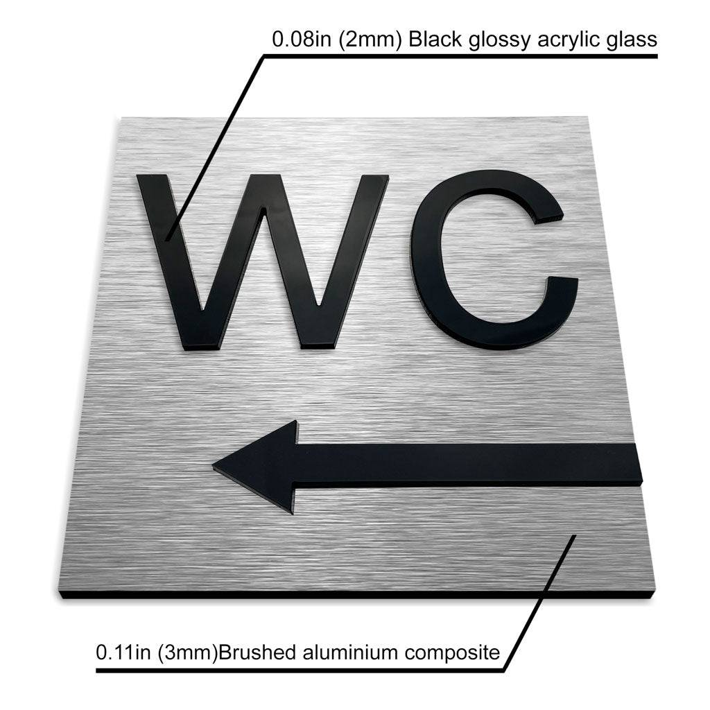 WC LEFT SIGN - ALUMADESIGNCO Door Signs - Custom Door Signs For Business & Office