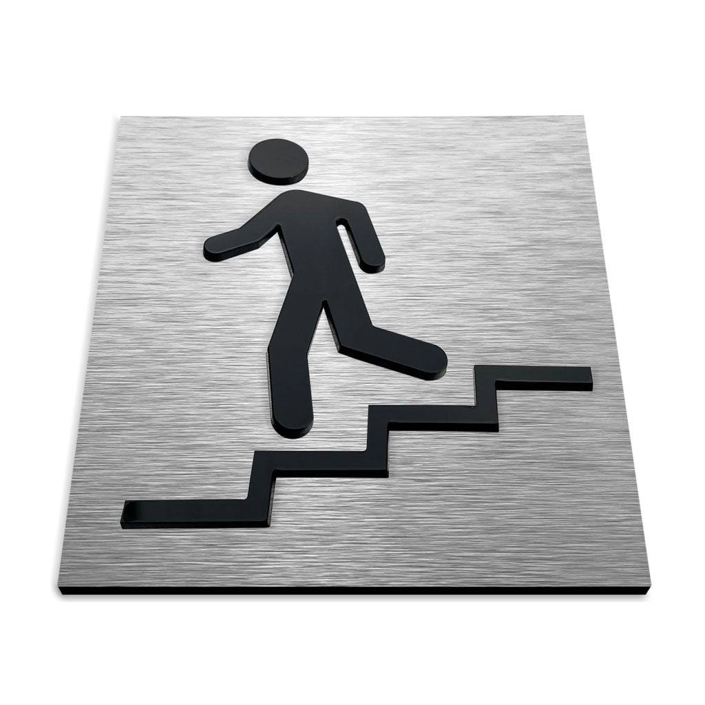 STAIRWELL SIGNS "DOWN LEFT" - ALUMADESIGNCO Door Signs - Custom Door Signs For Business & Office