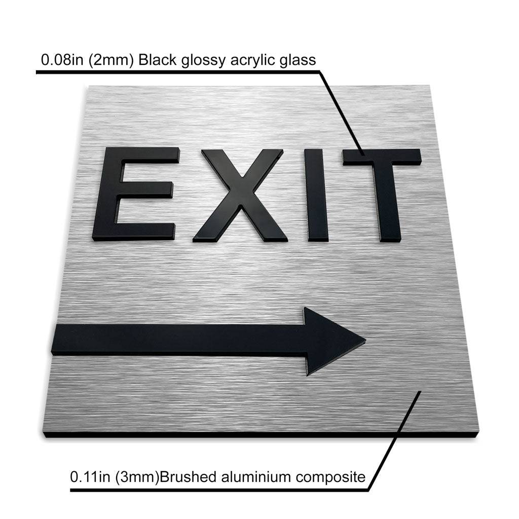 EXIT RIGHT ONLY SIGN - ALUMADESIGNCO Door Signs - Custom Door Signs For Business & Office