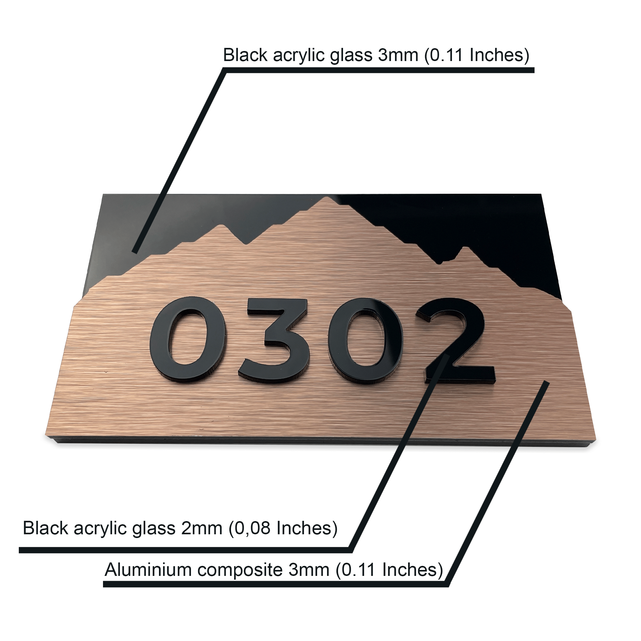 BRONZE HOTEL ROOM NUMBERS - ALUMADESIGNCO Door Signs - Custom Door Signs For Business & Office