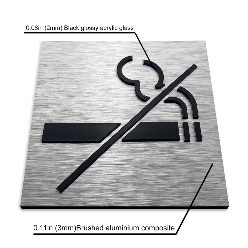 NO SMOKING SIGN - ALUMADESIGNCO Door Signs - Custom Door Signs For Business & Office