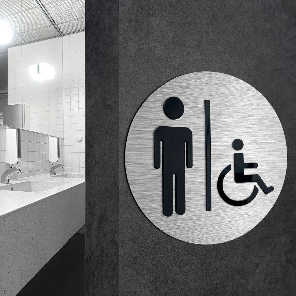 MENS & WHEELCHAIR BATHROOM SIGN - ALUMADESIGNCO Door Signs - Custom Door Signs For Business & Office