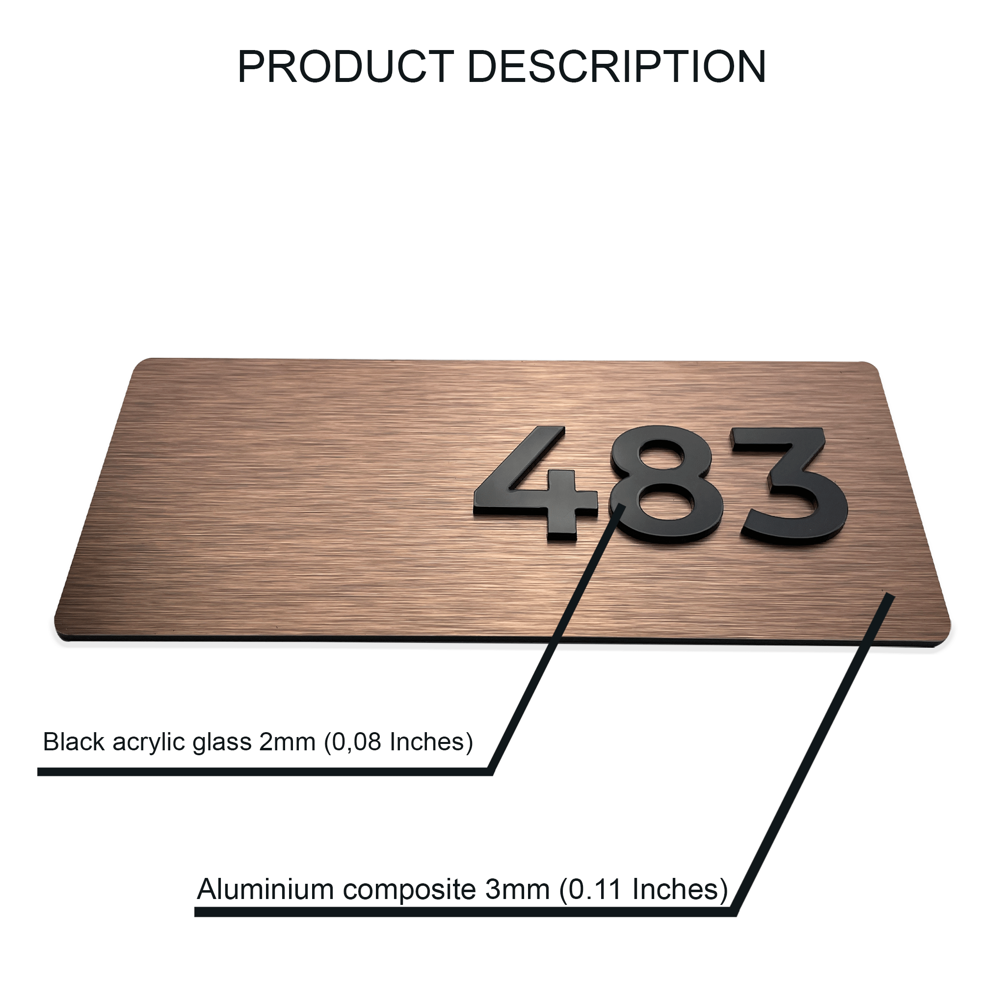 BRONZE APARTMENT NUMBER SIGNS - ALUMADESIGNCO Door Signs - Custom Door Signs For Business & Office