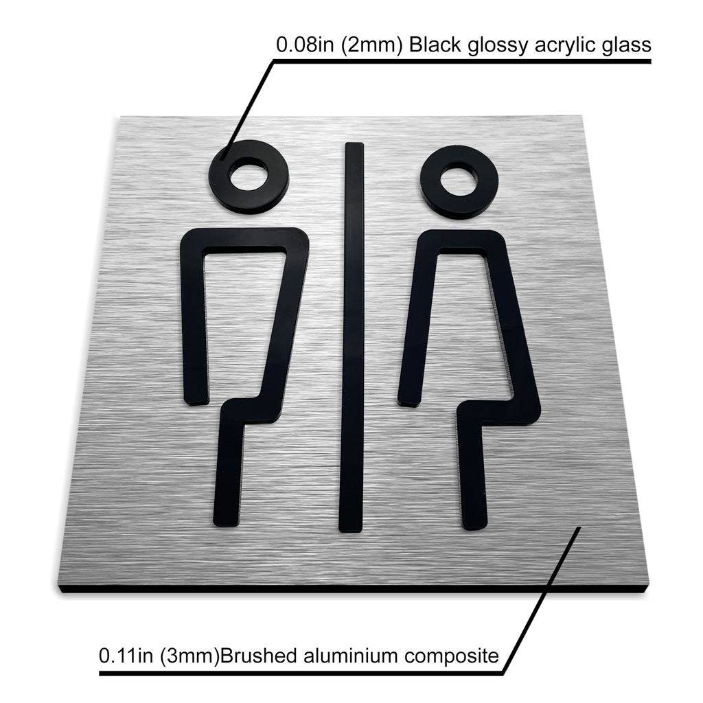 WOMEN AND MEN BATHROOM SIGN - ALUMADESIGNCO Door Signs - Custom Door Signs For Business & Office