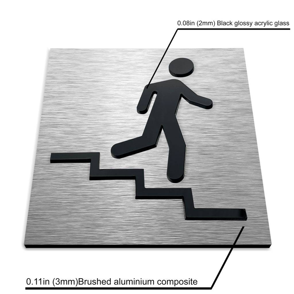 STAIR SIGNS "DOWN RIGHT" - ALUMADESIGNCO Door Signs - Custom Door Signs For Business & Office