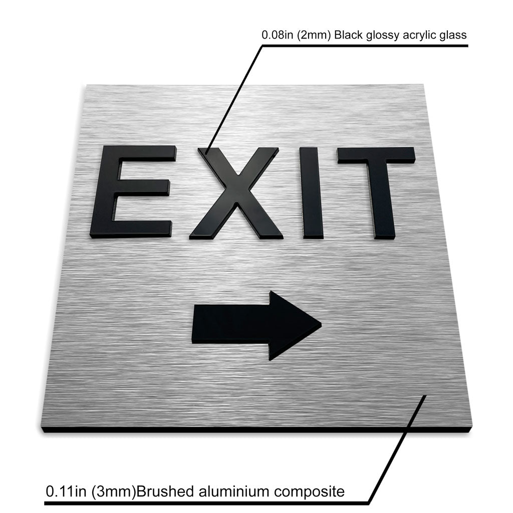 EXIT RIGHT ONLY SIGNAGE - ALUMADESIGNCO Door Signs - Custom Door Signs For Business & Office