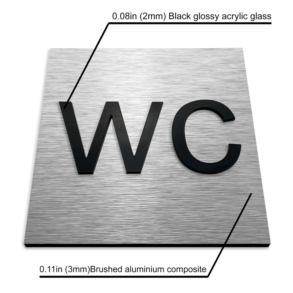 WC BATHROOM SIGN - ALUMADESIGNCO Door Signs - Custom Door Signs For Business & Office