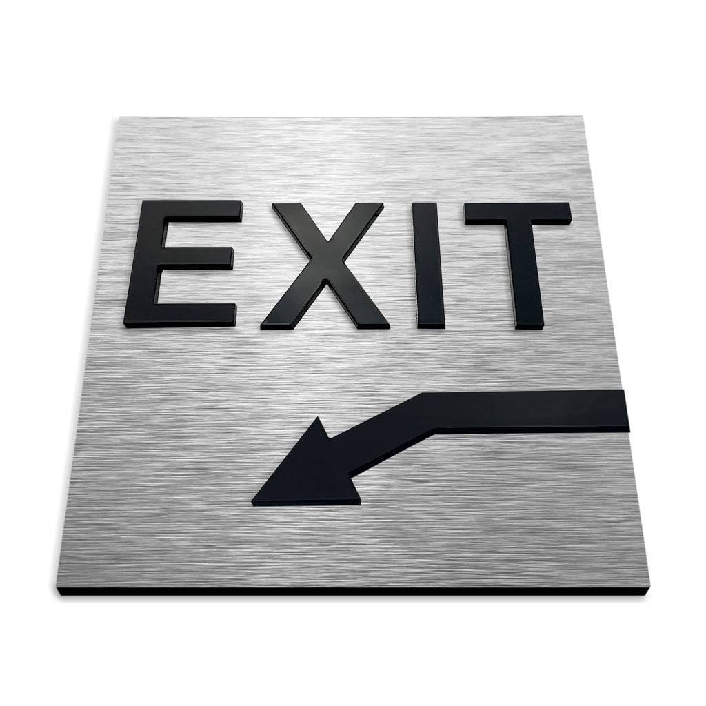 EXIT DOWN LEFT ONLY SIGN - ALUMADESIGNCO Door Signs - Custom Door Signs For Business & Office