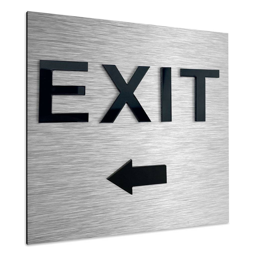 EXIT LEFT ONLY SIGNAGE - ALUMADESIGNCO Door Signs - Custom Door Signs For Business & Office