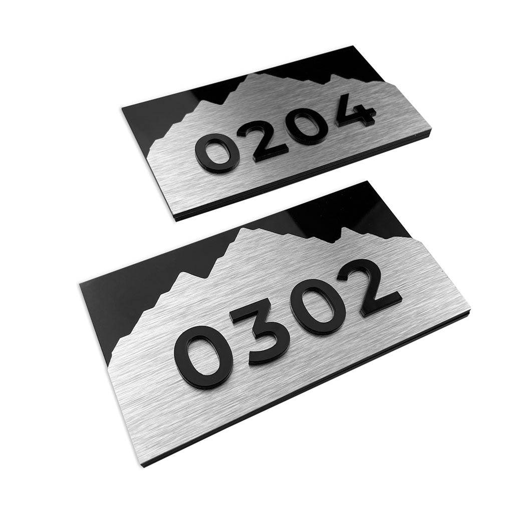 MOUNTAIN ROOM NUMBER SIGNAGE - ALUMADESIGNCO Door Signs - Custom Door Signs For Business & Office