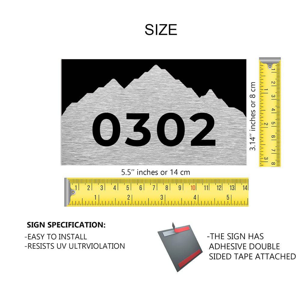 MOUNTAIN ROOM NUMBER SIGNAGE - ALUMADESIGNCO Door Signs - Custom Door Signs For Business & Office