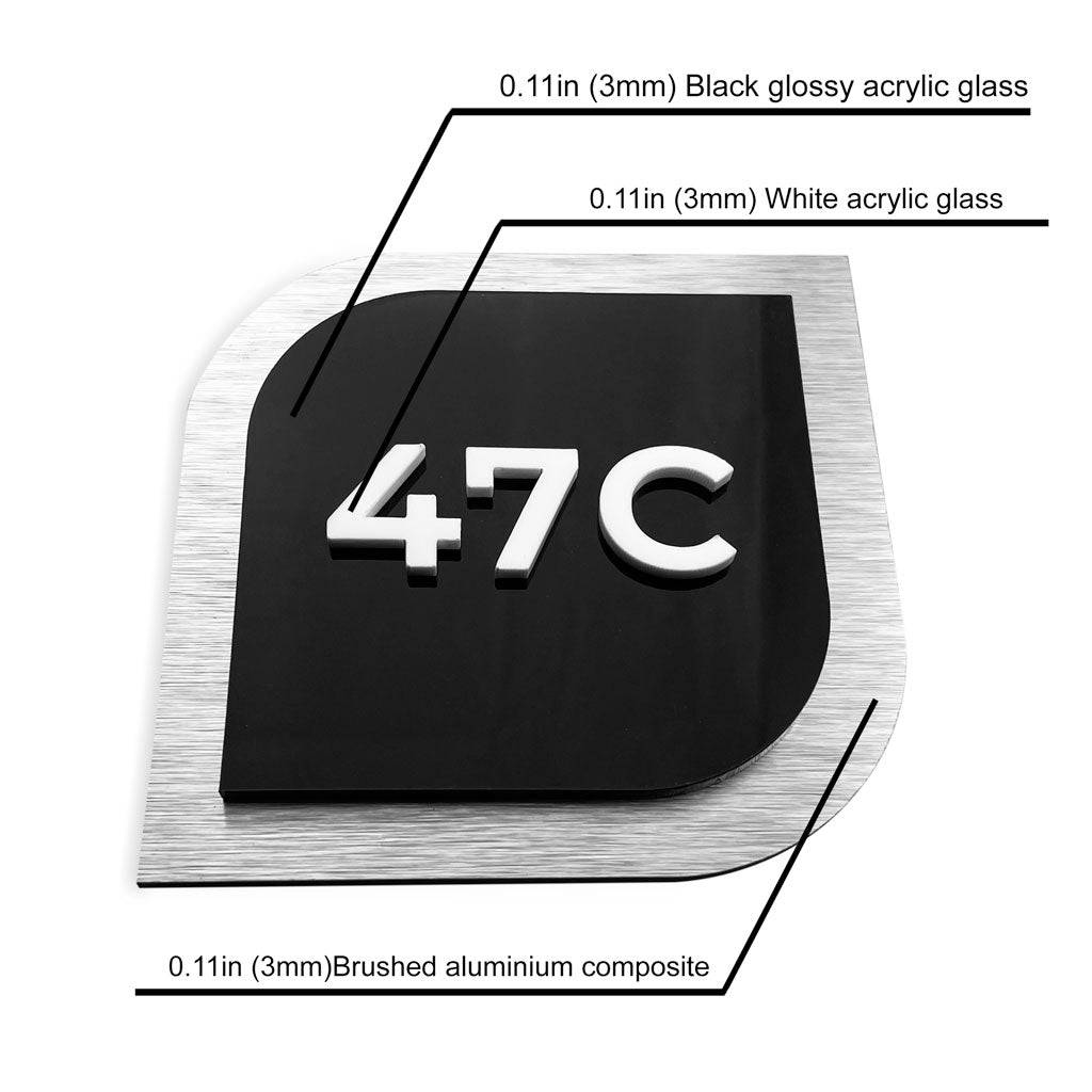 DOOR NUMBER PLATE - ALUMADESIGNCO Door Signs - Custom Door Signs For Business & Office