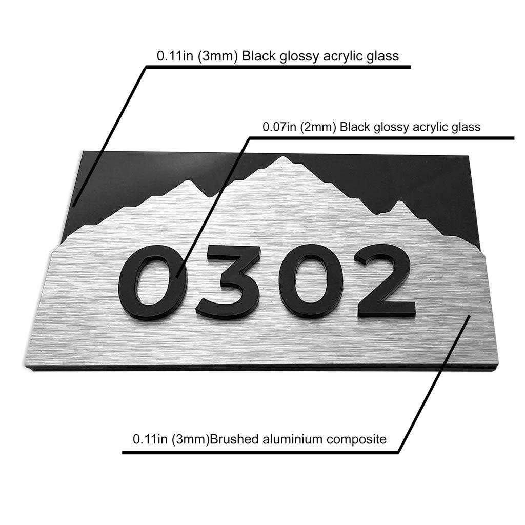 MOUNTAIN ROOM NUMBER SIGNAGE - ALUMADESIGNCO Door Signs - Custom Door Signs For Business & Office