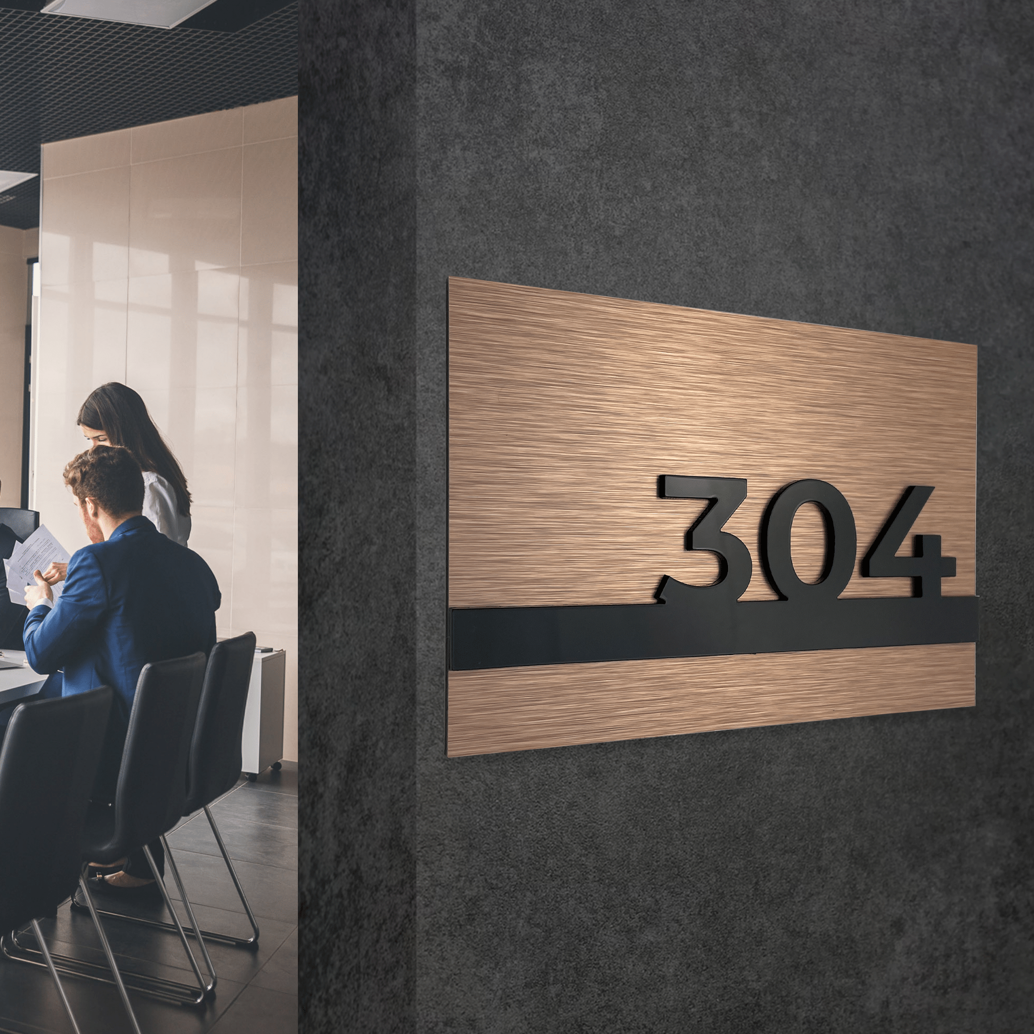 BRONZE HOTEL DOOR SIGNS - ALUMADESIGNCO Door Signs - Custom Door Signs For Business & Office