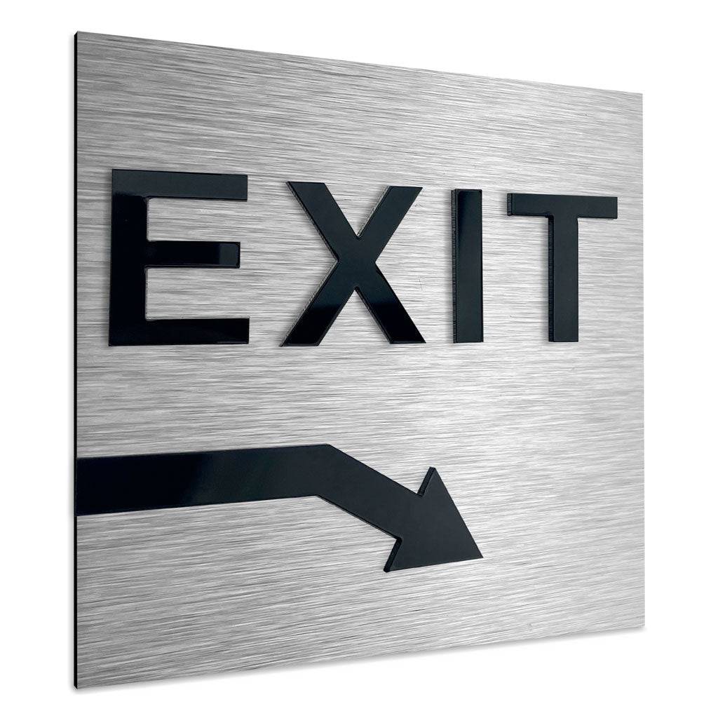 EXIT DOWN RIGHT ONLY SIGN - ALUMADESIGNCO Door Signs - Custom Door Signs For Business & Office