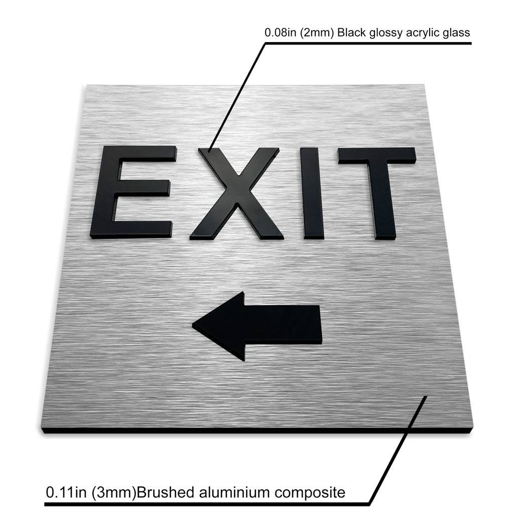 EXIT LEFT ONLY SIGNAGE - ALUMADESIGNCO Door Signs - Custom Door Signs For Business & Office