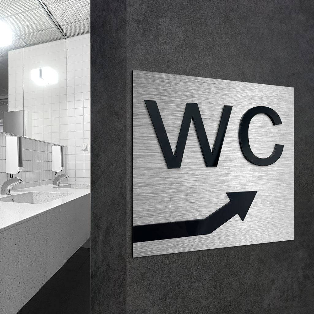WC UP RIGHT SIGN - ALUMADESIGNCO Door Signs - Custom Door Signs For Business & Office