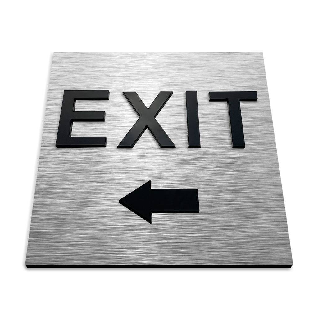 EXIT LEFT ONLY SIGNAGE - ALUMADESIGNCO Door Signs - Custom Door Signs For Business & Office