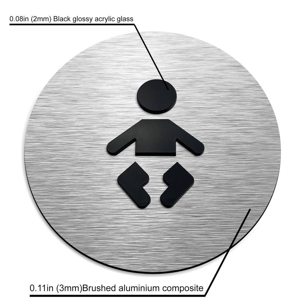 BABY SIGN FOR DIAPER CHANGE - ALUMADESIGNCO Door Signs - Custom Door Signs For Business & Office